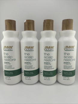 (4) Raw Sugar The Scalp Restore Shampoo Jojoba Aloe Niacinamide 18 fl oz