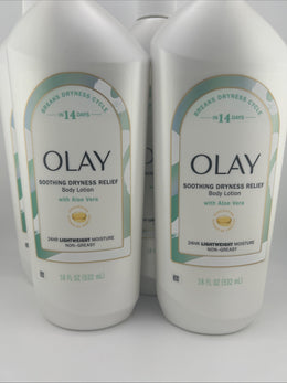 4 Pack Olay Body Lotion Break Dryness Cycle + Aloe Vera 18oz Vitamin B 3 Complex