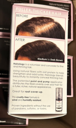 Hairology Meduim To Dark Brown Hair Thickening Fibers Pump (Box Of 6) New