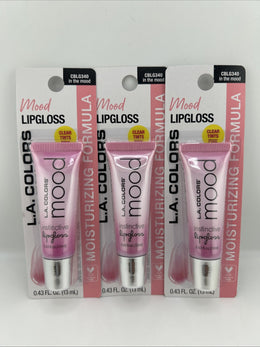 L.A. Colors Mood Lip Gloss CBLG340 In The Mood NIPS 0.43 Fl Oz Each (3-Pack)