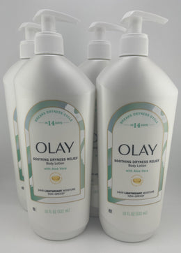 4 Pack Olay Body Lotion Break Dryness Cycle + Aloe Vera 18oz Vitamin B 3 Complex