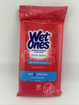 Wet Ones Antibacterial Fresh Scent Hand Wipes 20 Ct Pouch, 10-Pk (200 Wipes)