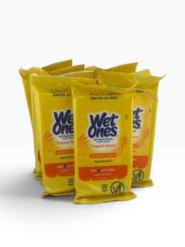Wet Ones Tropical Splash Antibacterial Hand Wipes 20 Ct, 10-Pack (200 Wipes)