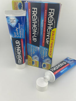 Freshen-Up Mint Fluoride Toothpaste 4 Tubes 3.5 oz Each 2 Twin Packs Exp 01/2028