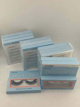 Select Lash 3D Cat Eye Faux Mink False Eyelashes Black 24 Packs 24 Pairs Box