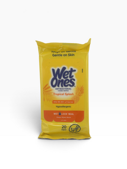 Wet Ones Tropical Splash Antibacterial Hand Wipes 20 Ct, 10-Pack (200 Wipes)