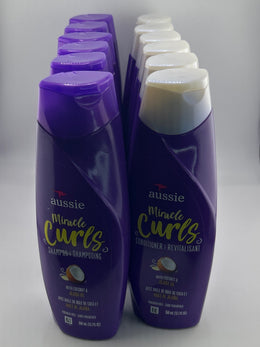 Aussie Miracle Curls Shampoo & Conditioner 12.1 fl oz, 12-Pack (6 Each)