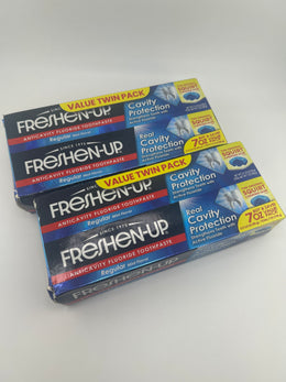 Freshen-Up Mint Fluoride Toothpaste 4 Tubes 3.5 oz Each 2 Twin Packs Exp 01/2028
