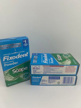 Fixodent Extra Hold Powder Plus Scope 1.6 oz 3 Pack Denture Adhesive Exp 08/2027