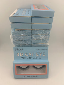 Select Lash 3D Cat Eye Faux Mink False Eyelashes Black 24 Packs 24 Pairs Box