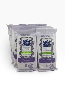 Wet Ones Antibacterial Lavender Hand Wipes 20 Ct Pouch, 10-Pack (200 Wipes)
