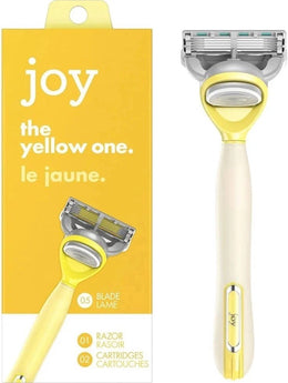 joy Yellow Razor Women's 5-Blade Handle + 2 Refills New Self Care Beauty