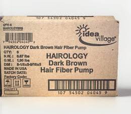 Hairology Meduim To Dark Brown Hair Thickening Fibers Pump (Box Of 6) New