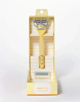 joy Yellow Razor Women's 5-Blade Handle + 2 Refills New Self Care Beauty