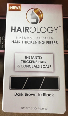 Hairology Hair Thickening/Building Fibers Dark Brown To Black New (Box Of 6)