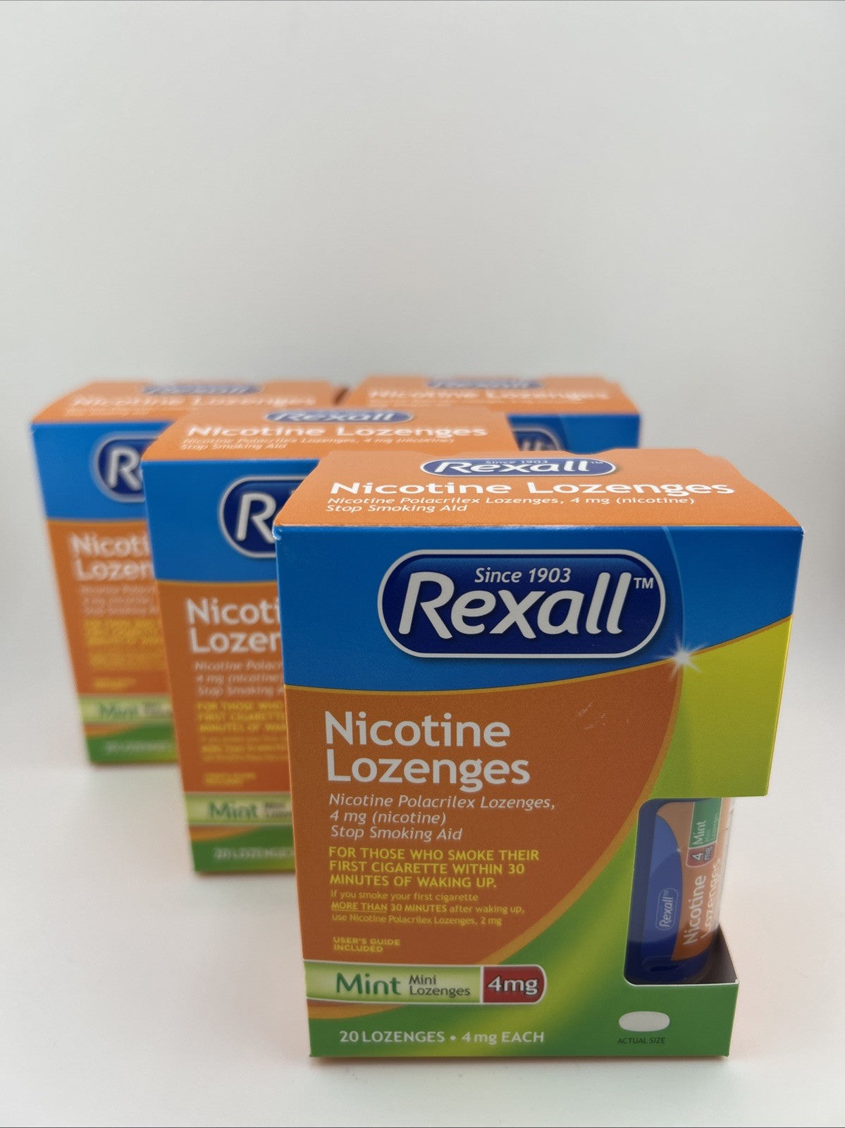 REXALL NICOTINE MINI LOZENGES MINT 4mg (4-pack) 80 Total Lozenges
