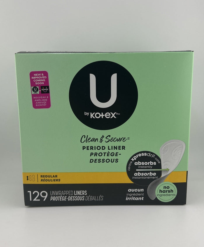 U by Kotex 129 Clean & Secure Daily Liner Pads Regular Length