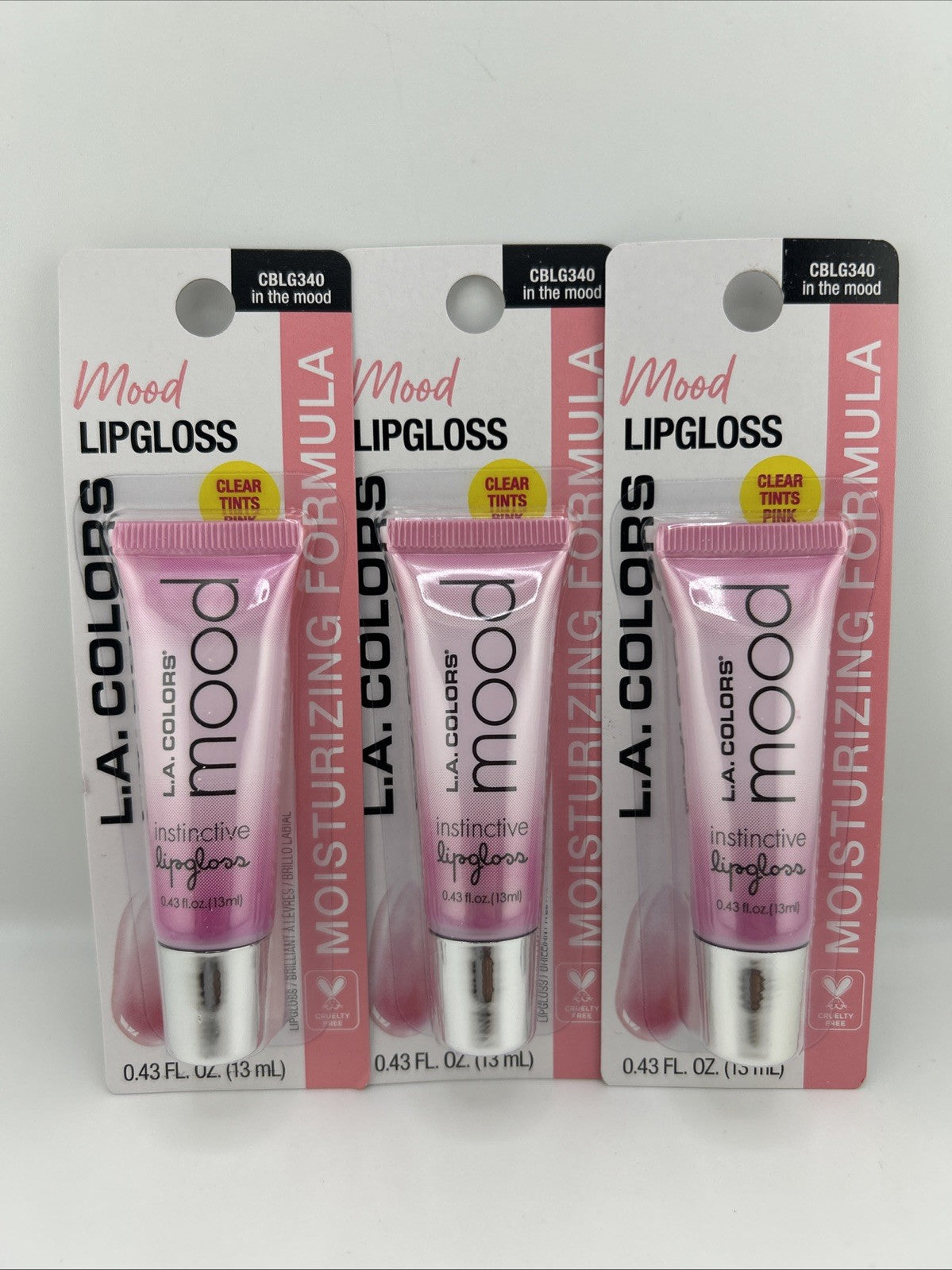 L.A. Colors Mood Lip Gloss CBLG340 In The Mood NIPS 0.43 Fl Oz Each (3-Pack)