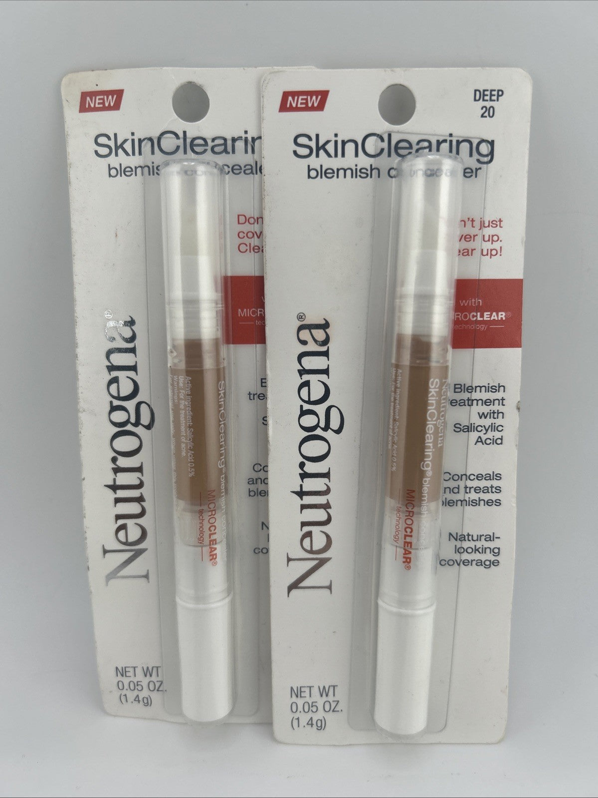 Lot of 2 Neutrogena SkinClearing Blemish Concealer Deep 20