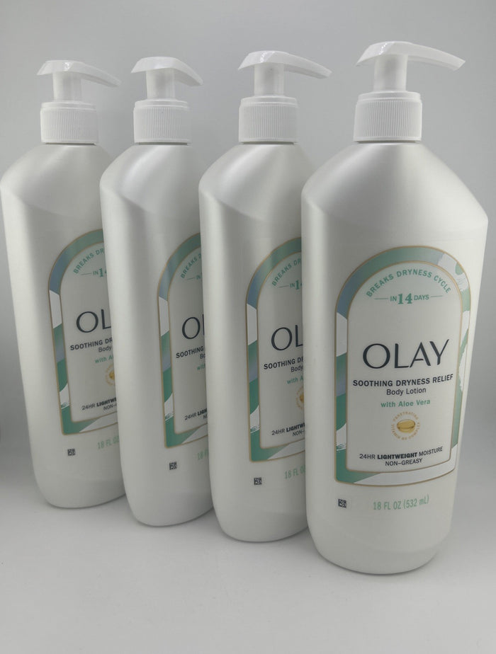 4 Pack Olay Body Lotion Break Dryness Cycle + Aloe Vera 18oz Vitamin B 3 Complex