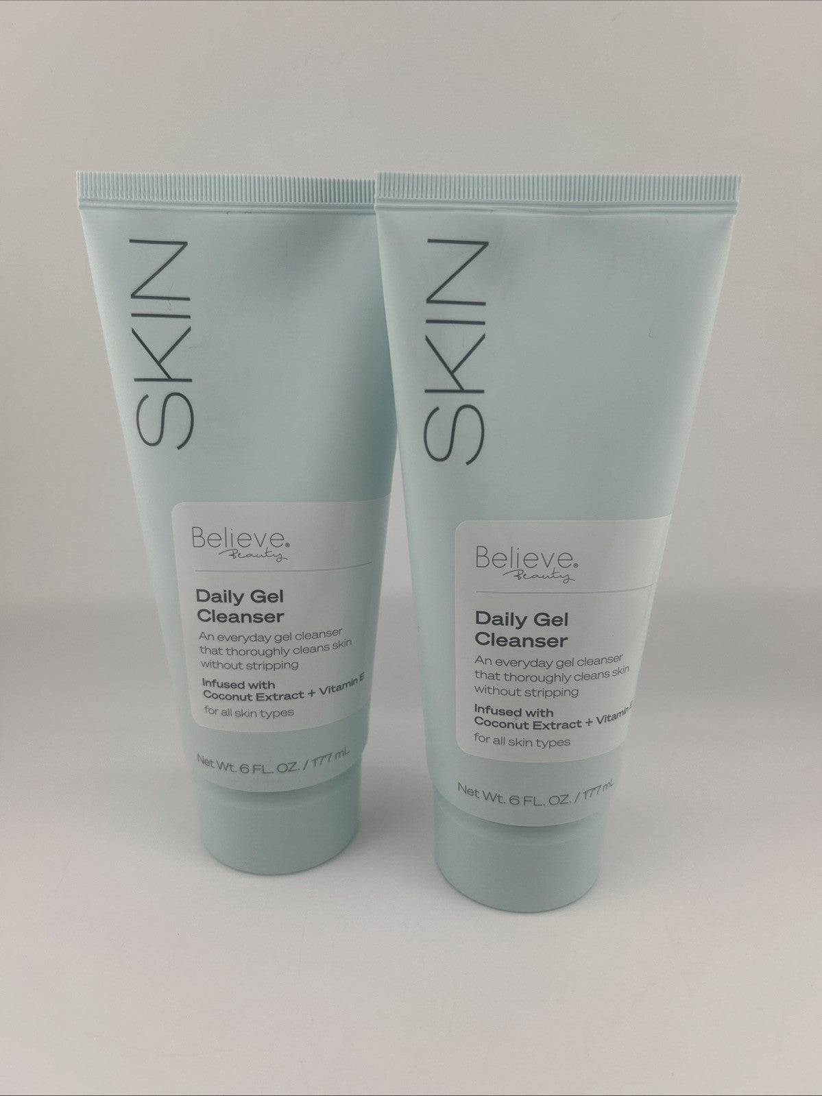 Believe Beauty Daily Gel Cleanser Coconut Extract + Vit E 6fl Oz (2-Pack)