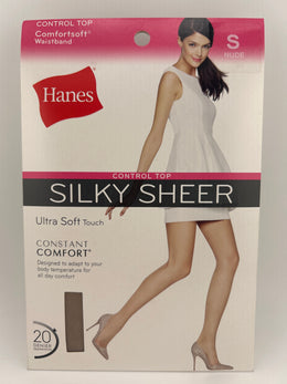 Hanes Premium Silky Sheer Control Top Pantyhose Size S Nude, 6-Pack