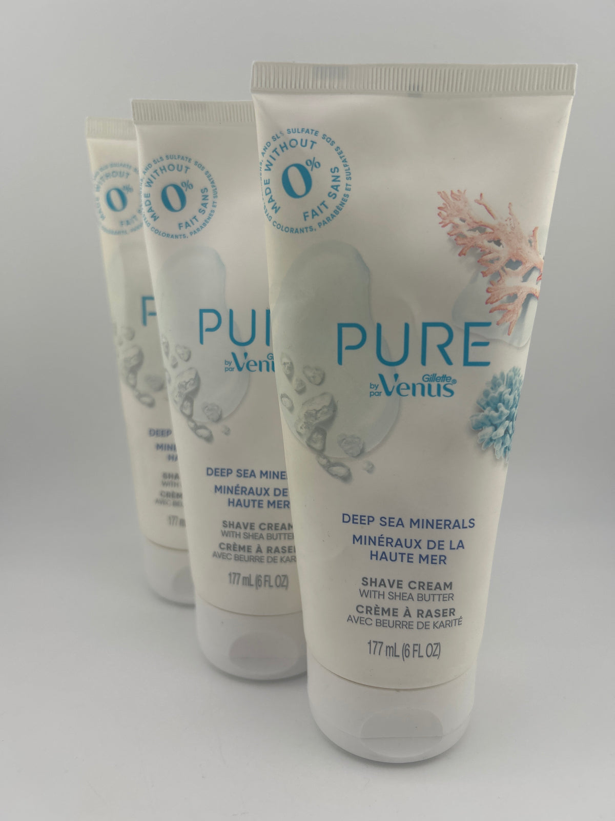 PURE by Gillette Venus Deep Sea Minerals Shave Cream Shea Butter 6 fl oz 3 Pack