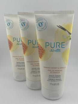 PURE by Gillette Venus Manuka Honey & Vanilla Shave Cream 6 fl oz 3 Pack